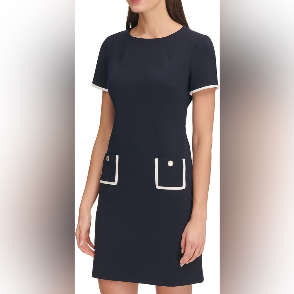 Tommy Hilfiger Navy Dress with White Accents